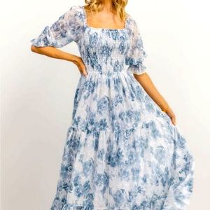 Bailey eyelet maxi dress blue and white size XL